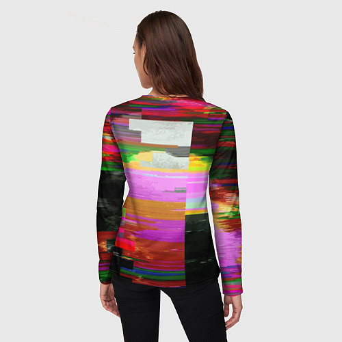 Женский лонгслив Череп кролика - glitch / 3D-принт – фото 4