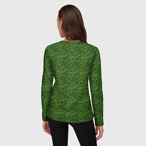 Женский лонгслив Милитари перо / 3D-принт – фото 4