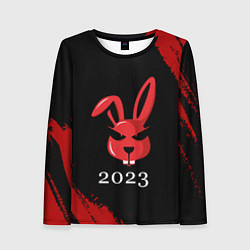 Лонгслив женский Кролик 2023 суровый, цвет: 3D-принт