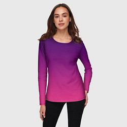 Лонгслив женский Фиолетово малиновый градиент, цвет: 3D-принт — фото 2