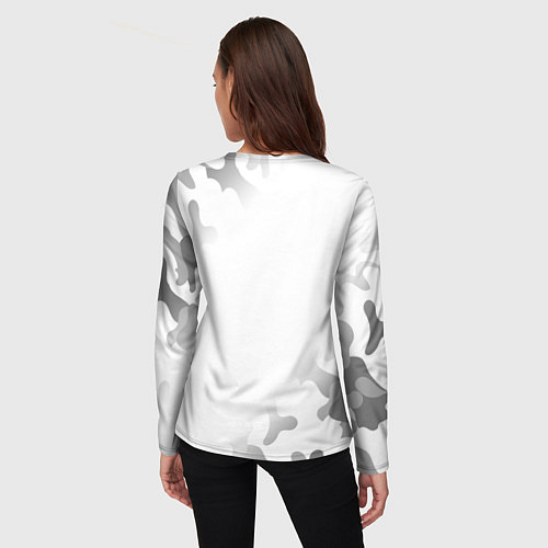 Женский лонгслив Лучший визажист - 100% профи на светлом фоне / 3D-принт – фото 4