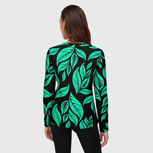 Женский лонгслив Лиса на фоне листьев / 3D-принт – фото 4
