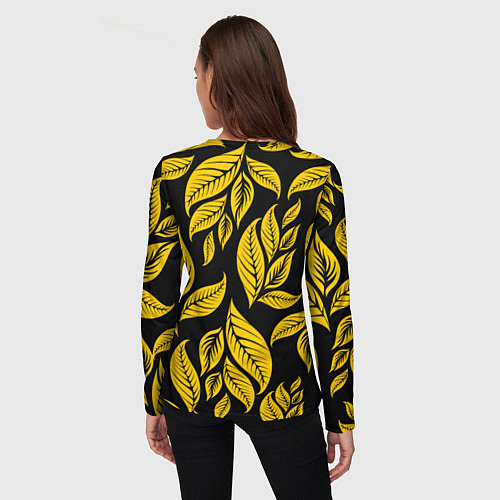 Женский лонгслив Лиса на фоне жёлтых листьев / 3D-принт – фото 4