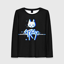 Женский лонгслив Stray blue glitch