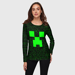 Лонгслив женский Minecraft green squares, цвет: 3D-принт — фото 2