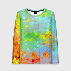 Лонгслив женский Разноцветная мозаика, цвет: 3D-принт