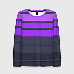 Женский лонгслив Полосатый узор в серых и фиолетовых тонах