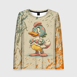 Лонгслив женский Уверенная утка, цвет: 3D-принт