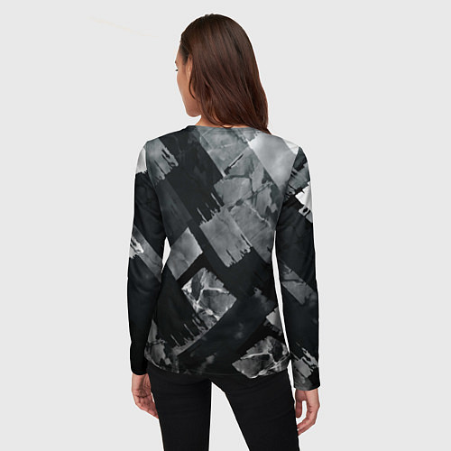 Женский лонгслив Серые полосы / 3D-принт – фото 4