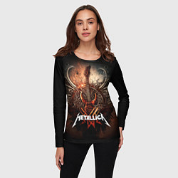 Лонгслив женский Metallica гитара и логотип, цвет: 3D-принт — фото 2
