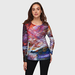Лонгслив женский Абстрактная живопись, цвет: 3D-принт — фото 2
