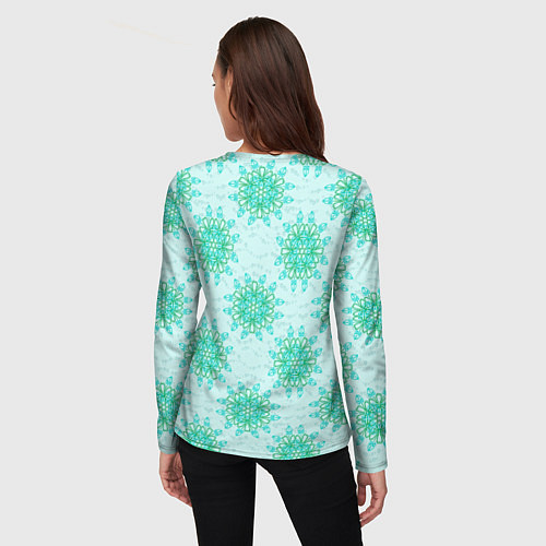 Женский лонгслив Цветок и завитушка / 3D-принт – фото 4