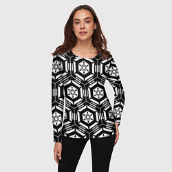 Лонгслив женский Абстрактный геометрический узор на тему техники, цвет: 3D-принт — фото 2