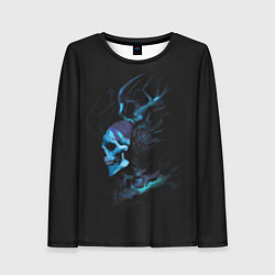 Женский лонгслив Blue skeleton with horns