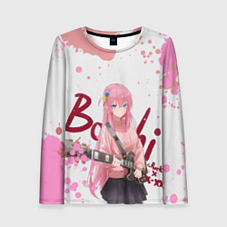 Лонгслив женский Красотка Хитори Гото - Одинокий рокер, цвет: 3D-принт