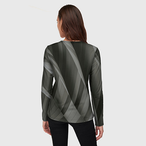 Женский лонгслив Абстрактные серые острые металлические листы / 3D-принт – фото 4