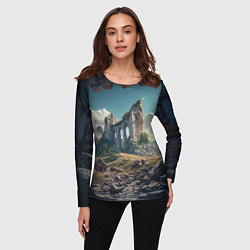 Лонгслив женский Руины от нейросети, цвет: 3D-принт — фото 2
