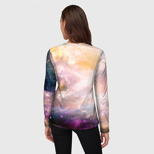 Женский лонгслив Аморфное абстрактное космическое красочное небо / 3D-принт – фото 4