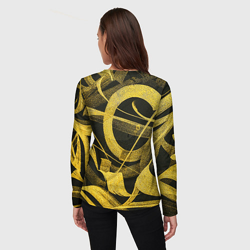 Женский лонгслив Gold Calligraphic / 3D-принт – фото 4