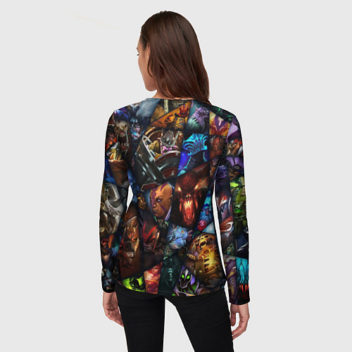 Женский лонгслив Мозаика персонажи Dota 2 / 3D-принт – фото 4