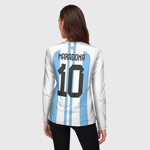 Женский лонгслив Марадона форма сборной Аргентины / 3D-принт – фото 4