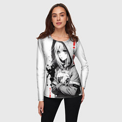 Лонгслив женский Меланхоличная девочка аниме, цвет: 3D-принт — фото 2