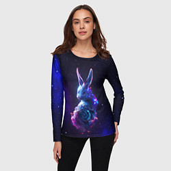 Лонгслив женский Космический звёздный кролик, цвет: 3D-принт — фото 2