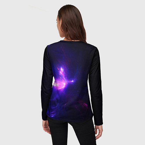 Женский лонгслив Неоновое свечение космоса / 3D-принт – фото 4