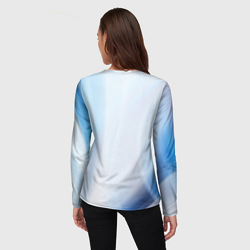 Женский лонгслив Светлые синие и голубые волны / 3D-принт – фото 4