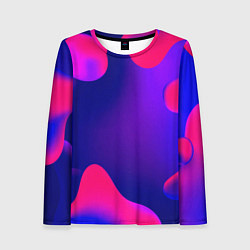 Лонгслив женский Жидкий неон, цвет: 3D-принт