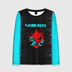 Лонгслив женский Сyberpunk 2077 samurai neon, цвет: 3D-принт