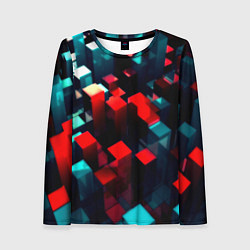 Лонгслив женский Digital abstract cube, цвет: 3D-принт