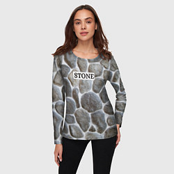 Лонгслив женский Стенка из камня, цвет: 3D-принт — фото 2
