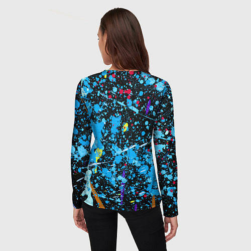 Женский лонгслив Брызги краски на холсте / 3D-принт – фото 4