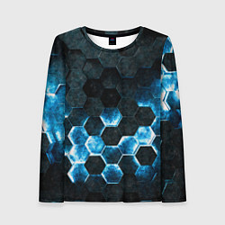 Лонгслив женский Соты с подсветкой, цвет: 3D-принт