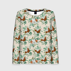 Лонгслив женский Roses and cones, цвет: 3D-принт