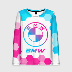 Лонгслив женский BMW neon gradient style, цвет: 3D-принт