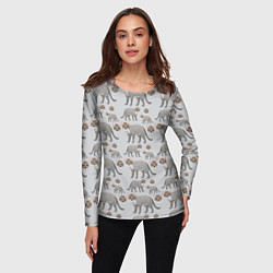 Лонгслив женский Дикая кошка, цвет: 3D-принт — фото 2