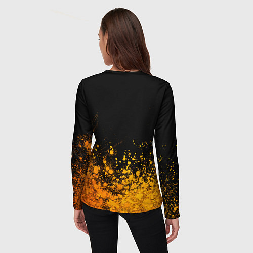 Женский лонгслив Chery - gold gradient: символ сверху / 3D-принт – фото 4