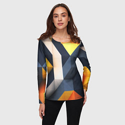 Лонгслив женский Полосы геометрия узор, цвет: 3D-принт — фото 2