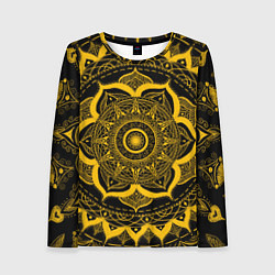 Лонгслив женский Яркий желтый узор, цвет: 3D-принт