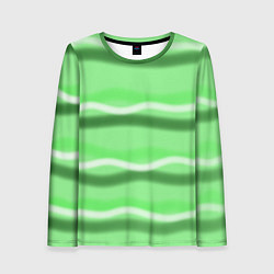 Лонгслив женский Зеленые волны, цвет: 3D-принт