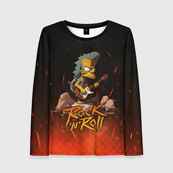 Лонгслив женский Rock n roll fire Simpsons, цвет: 3D-принт
