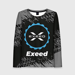 Женский лонгслив Exeed в стиле Top Gear со следами шин на фоне