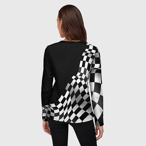 Женский лонгслив Daewoo racing flag / 3D-принт – фото 4