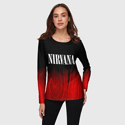 Лонгслив женский Nirvana red plasma, цвет: 3D-принт — фото 2