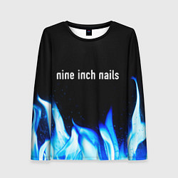 Лонгслив женский Nine Inch Nails blue fire, цвет: 3D-принт