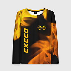 Лонгслив женский Exeed - gold gradient: надпись, символ, цвет: 3D-принт