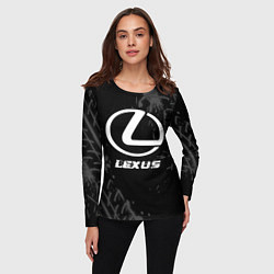 Лонгслив женский Lexus speed на темном фоне со следами шин, цвет: 3D-принт — фото 2