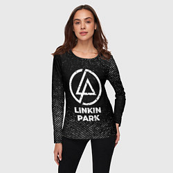 Лонгслив женский Linkin Park с потертостями на темном фоне, цвет: 3D-принт — фото 2